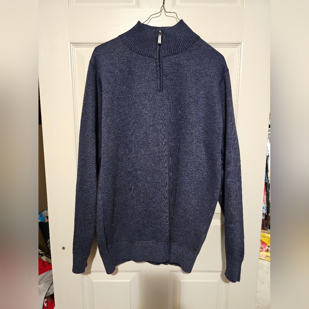 Navy Blue Billy London UK Zip Up Sweater sz L